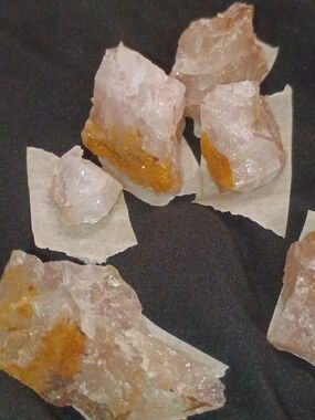 Raw Rose Quartz Clusters with Iron Mineral Inclusions- 2oz (3-4 Stones)
